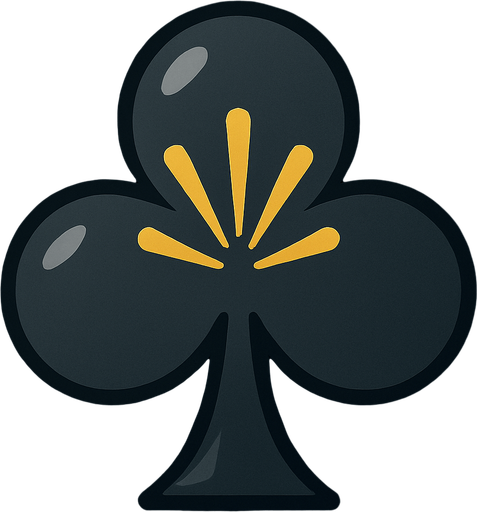 Just the club from this picture with 1. **Fan/Spray Symbol** - Three or more lines radiating outward from a central point, yellow in color, in the center of the club.