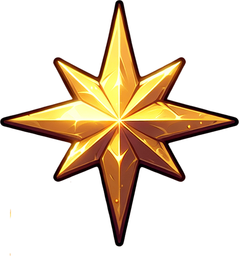 single gold sparkle.
Single Game Texture.  In-Game asset.  2d.  Blank background.  High contrast.  No shadows