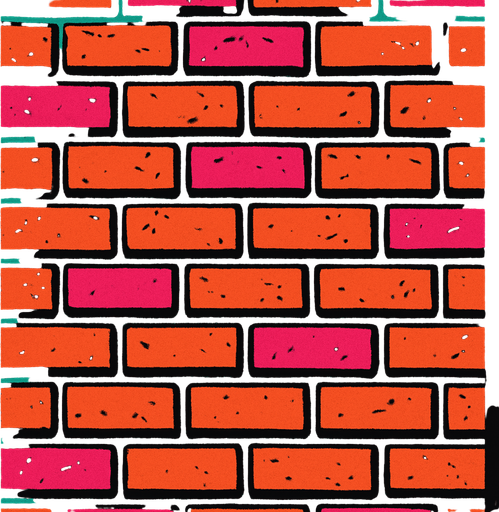 Textura de pared de ladrillos estilo años 80. 9:16.
In-Game asset.  2d.  High contrast.  No shadows