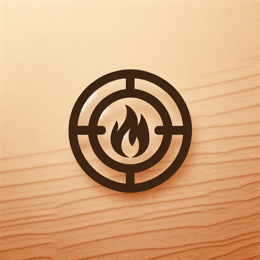Minimal Ui icon of target sign on a fire icon..
sand background