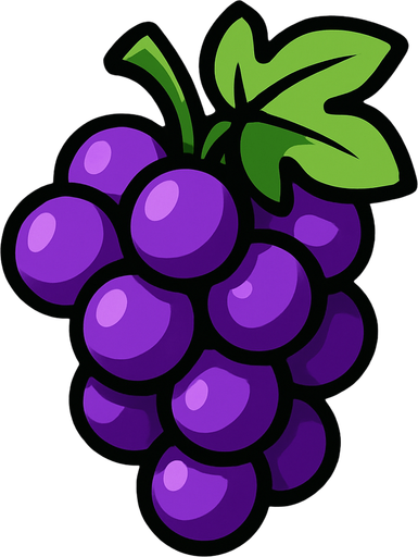 Grape.
In-Game asset.  2d.  High contrast.  No shadows