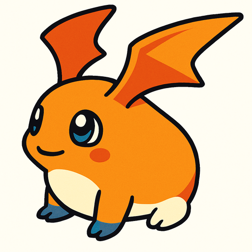 Patamon viendo a la derecha, perspectiva isometrica.
In-Game asset.  2d.  High contrast.  No shadows