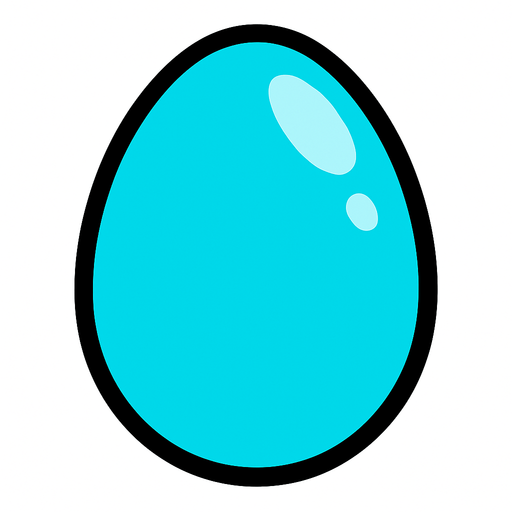 CYAN EGG.
In-Game asset.  2d.  High contrast.  No shadows