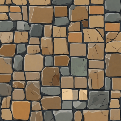 texture of the road made of large stones like tiles for a game. No background. Transparent background. Blank background. No shadows. 2d. In-Game asset. flat