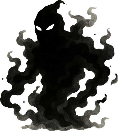 karanlık bir gölge , duman.
In-Game asset.  2d.  High contrast.  No shadows