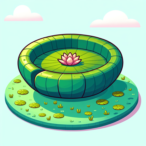 Single Cartoon lillypad edge on. No flower
Game Texture. In-Game asset. 2d. Blank background. High contrast. No shadows.