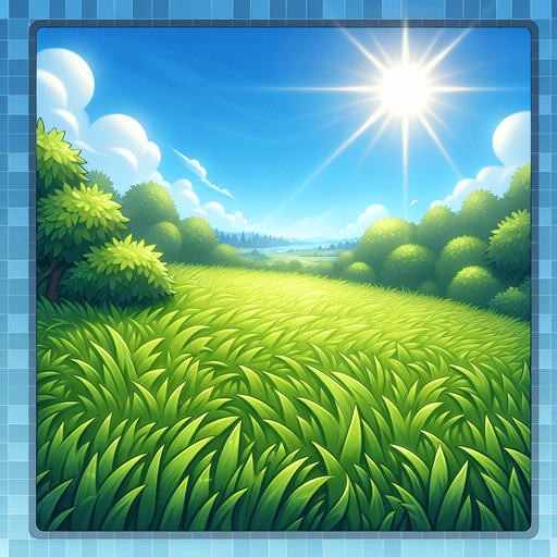 Grass.
Single Game Texture.  In-Game asset.  2d.  Blank background.  High contrast.  No shadows