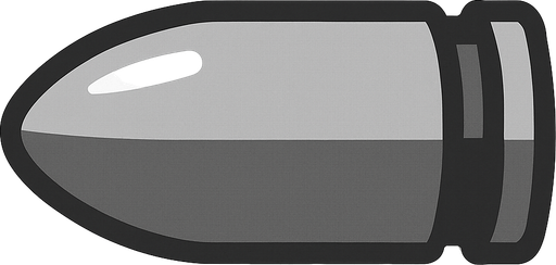 Gray Bullet.
In-Game asset.  2d.  High contrast.  No shadows