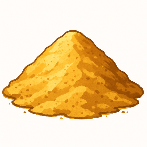 Montículo de arena realista 2D.
In-Game asset.  2d.  High contrast.  No shadows