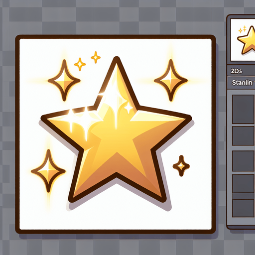 a shining star. Single Game Texture. In-Game asset. 2d. Blank background. High contrast. No shadows.