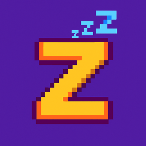 z de sueño pixelar.
In-Game asset.  2d.  High contrast.  No shadows