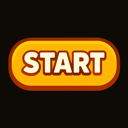 Boton de juego que diga "START".
In-Game asset.  2d.  High contrast.  No shadows