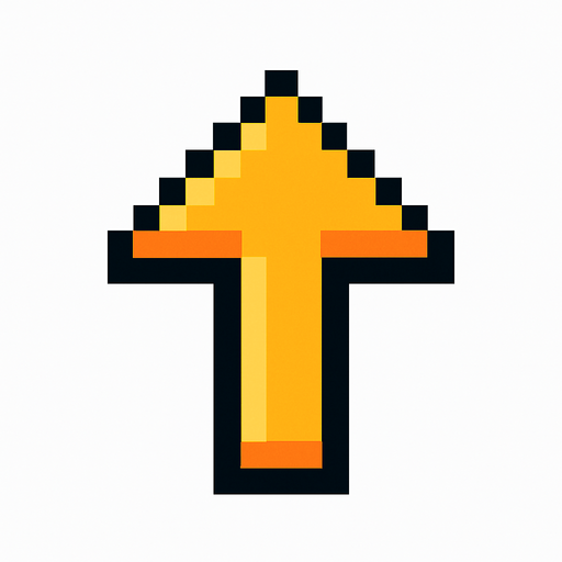 flechita hacia arriba pixart.
In-Game asset.  2d.  High contrast.  No shadows