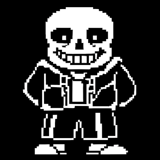 sans  undertale.
In-Game asset.  2d.  High contrast.  No shadows