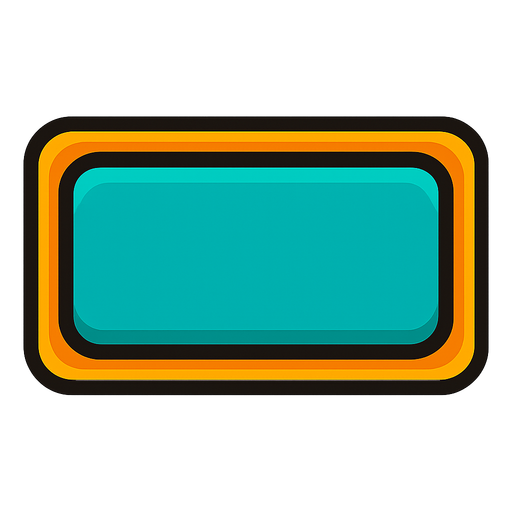 Rectangle button.
In-Game asset.  2d.  High contrast.  No shadows