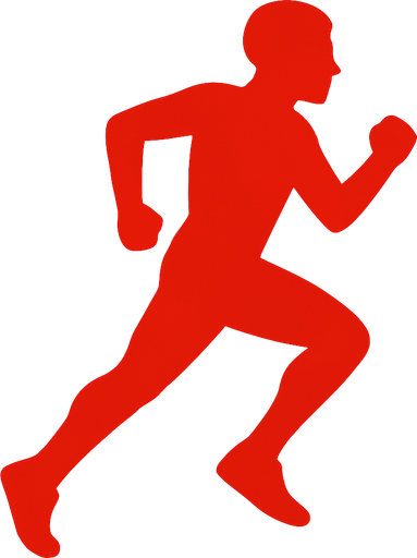 red runner running.
In-Game asset.  2d.  High contrast.  No shadows