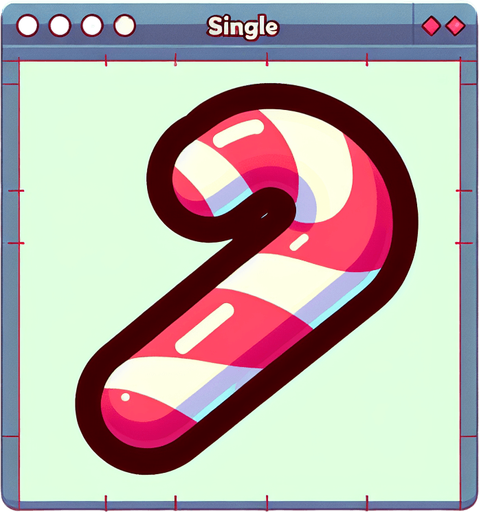 candy cane.
Single Game Texture. In-Game asset. 2d. Blank background. High contrast. No shadows.