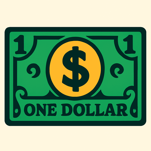 1 dolarlık para resmi olsun.
In-Game asset.  2d.  High contrast.  No shadows