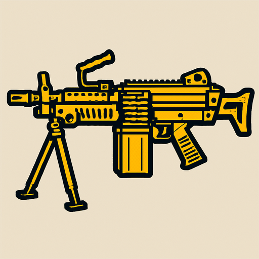m249.
In-Game asset.  2d.  High contrast.  No shadows