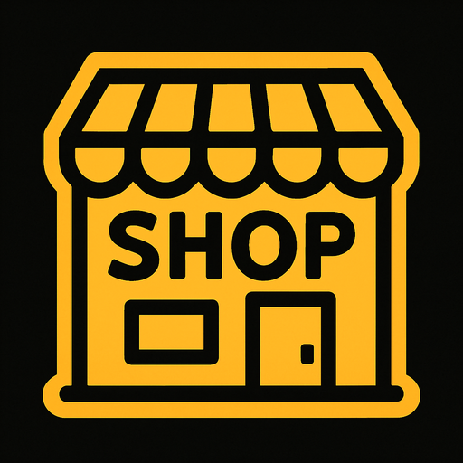 Shop icon.
In-Game asset.  2d.  High contrast.  No shadows