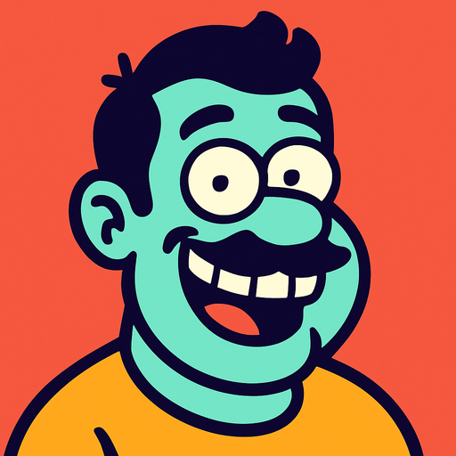 Profile photo of a humorous man.
In-Game asset.  2d.  High contrast.  No shadows