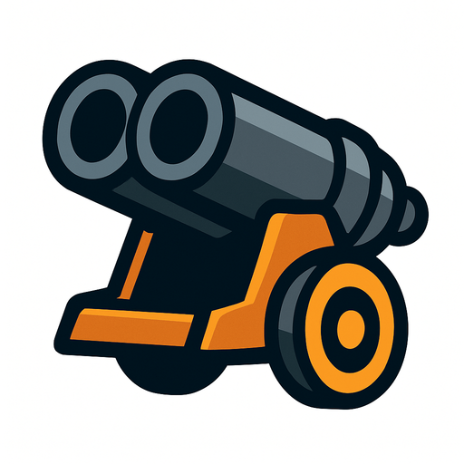 doble cañon.
In-Game asset.  2d.  High contrast.  No shadows