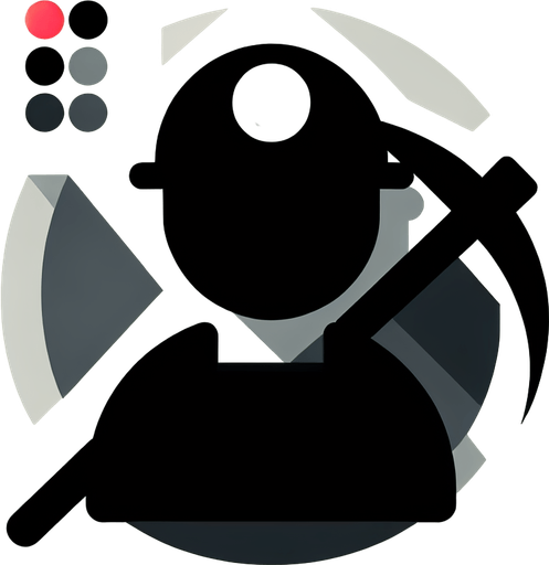 miner.
Single Game Texture. In-Game asset. 2d. Blank background. High contrast. No shadows.