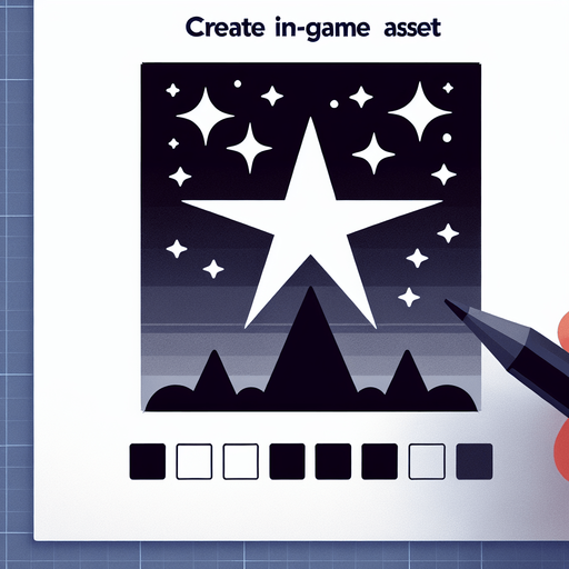 one start shape in the sky.
In-Game asset. 2d. Blank background. High contrast. No shadows.
