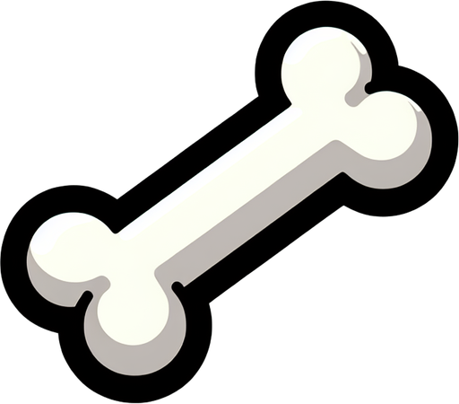 bone. clipart. cartoon. Blank background. High contrast. No shadows..