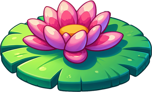 Cartoon lilypad
Single Game Texture. In-Game asset. 2d. Blank background. High contrast. No shadows.