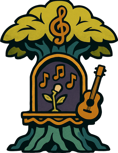 El pilar de una Sala de Conciertos Viviente.
In-Game asset.  2d.  High contrast.  No shadows