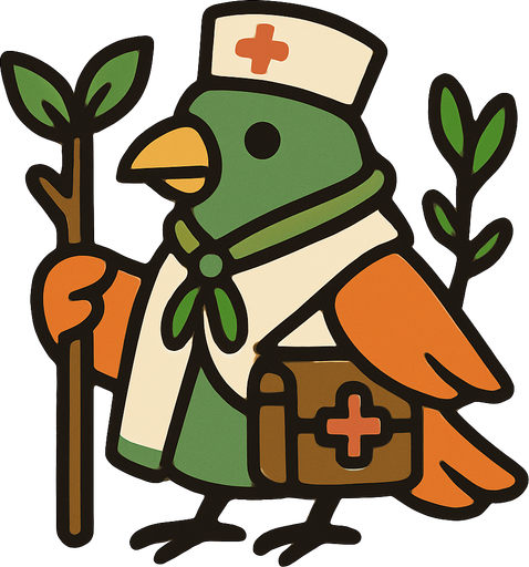2d bird healer.
In-Game asset.  2d.  High contrast.  No shadows
