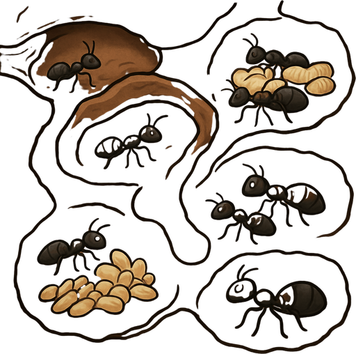 interior de un hormiguero.
In-Game asset.  2d