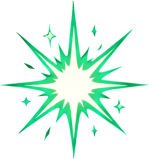 Un destello verde blancuzco.
In-Game asset.  2d.  High contrast.  No shadows