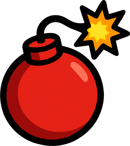 red bomb.
In-Game asset.  2d.  High contrast.  No shadows