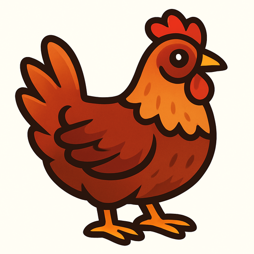 Chicken.
In-Game asset.  2d.  High contrast.  No shadows
