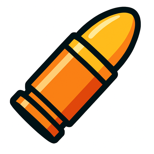Bullet.
In-Game asset.  2d.  High contrast.  No shadows