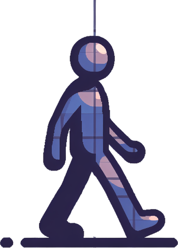 spritesheet of a person walking.
Single Game Texture. In-Game asset. 2d. Blank background. High contrast. No shadows.