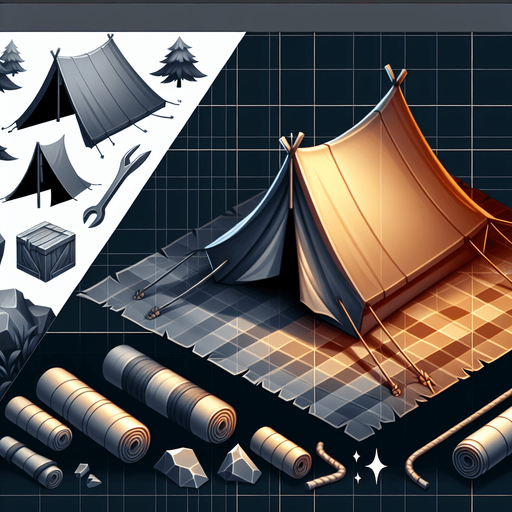 camptent
Single Game Texture.  In-Game asset.  2d.  Blank background.  High contrast.