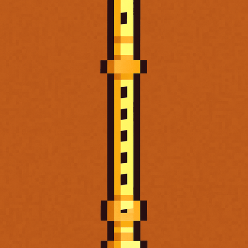 flute pixel art 2d vertical.
In-Game asset.  2d.  High contrast.  No shadows