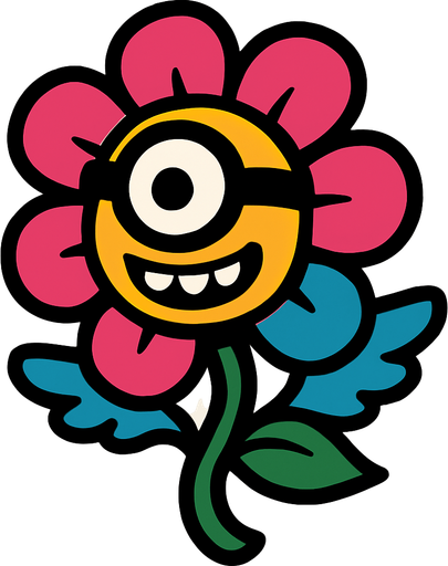 Flying minion flower.
In-Game asset.  2d.  High contrast.  No shadows