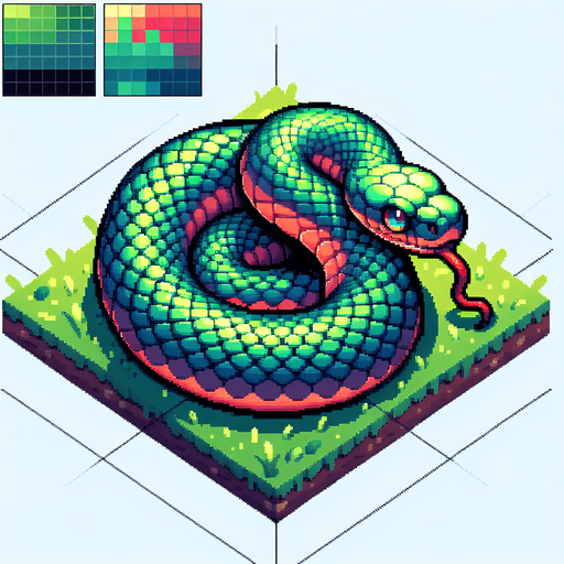 perspective of a simple snake rolled up on itself..
video game sprite