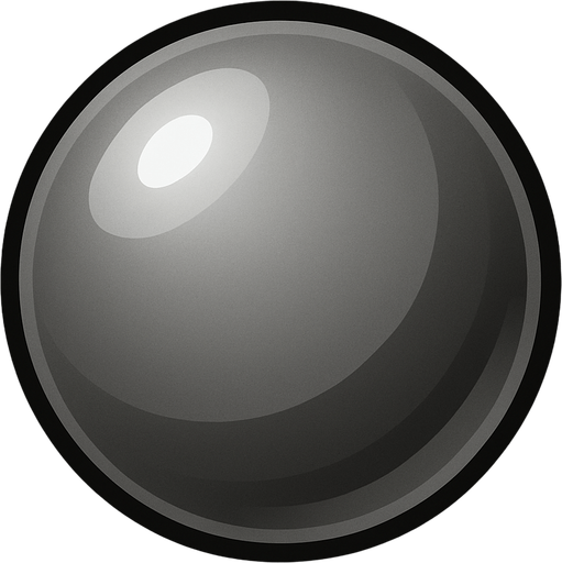 3d gray ball shiny.
In-Game asset.  2d.  High contrast.  No shadows