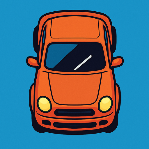 3d üst taraftan görünen araba.
In-Game asset.  2d.  High contrast.  No shadows