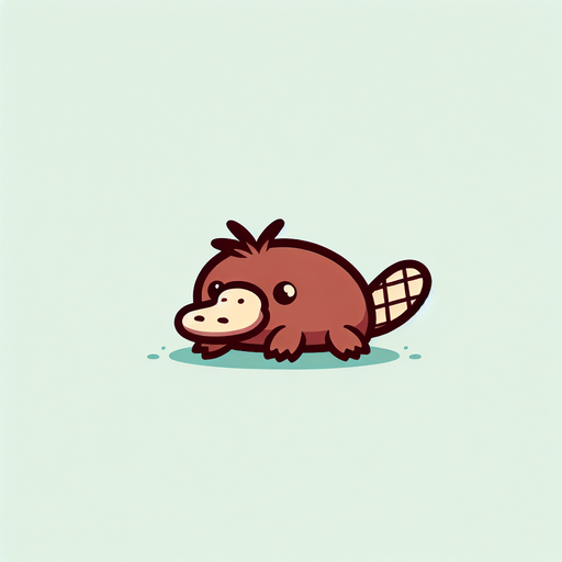 Cute Platypus swimming.
Single Game Texture.  In-Game asset.  2d.  Blank background.  High contrast.  No shadows. In game asset main character 2d