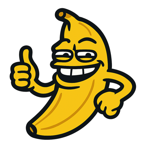 banana meme.
In-Game asset.  2d.  High contrast.  No shadows