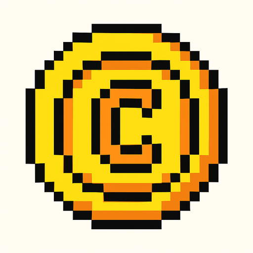 2d pixel art coin.
In-Game asset.  2d.  High contrast.  No shadows