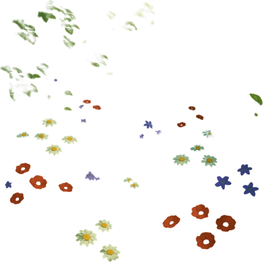 a background full of greenery and some flowers.
In-Game asset.  3d. Realistic