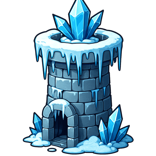freezing tower realistic.
In-Game asset.  2d.  High contrast.  No shadows