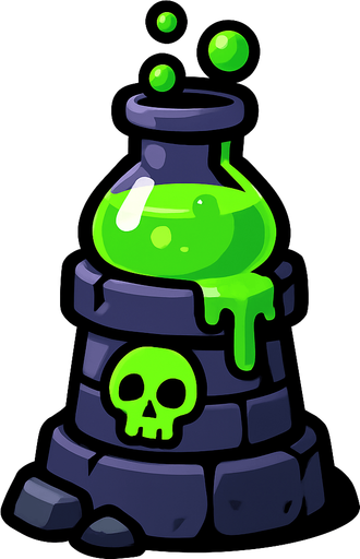 poisonTowerAsset.
In-Game asset.  2d.  High contrast.  No shadows